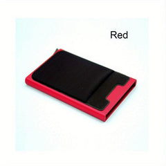 RFID Aluminum Wallet Elastic Back Pouch Credit Card Holder