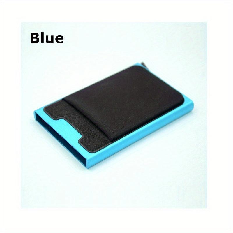 RFID Aluminum Wallet Elastic Back Pouch Credit Card Holder