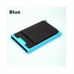 RFID Aluminum Wallet Elastic Back Pouch Credit Card Holder