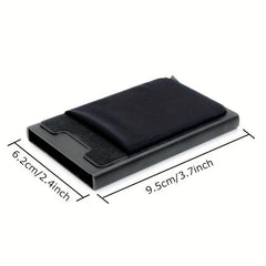 RFID Aluminum Wallet Elastic Back Pouch Credit Card Holder