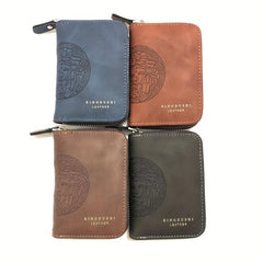Men's Vintage Embossed Short Wallet Card Holder