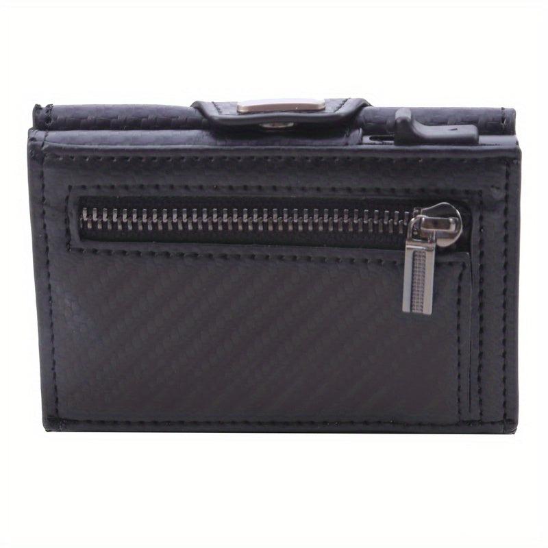 Men's Auto Pop-up Card Holder Money Clip Trifold Wallet
