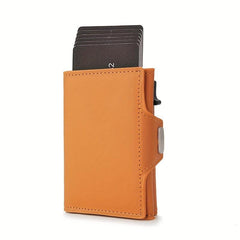 Men's Auto Pop-up Card Holder Money Clip Trifold Wallet