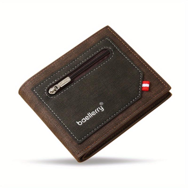 Men's Leather Short Wallet Money Clip Card Holder Purse