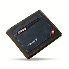 Men's Leather Short Wallet Money Clip Card Holder Purse