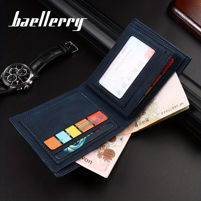 Men's Leather Short Wallet Money Clip Card Holder Purse