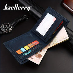 Men's Leather Short Wallet Money Clip Card Holder Purse