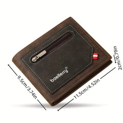 Men's Leather Short Wallet Money Clip Card Holder Purse