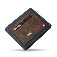 Men's Leather Short Wallet Money Clip Card Holder Purse
