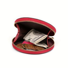 Vintage Round Coin Purse Leather Small Purse Top Layer Cowhide Wallets