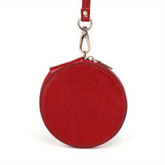Vintage Round Coin Purse Leather Small Purse Top Layer Cowhide Wallets