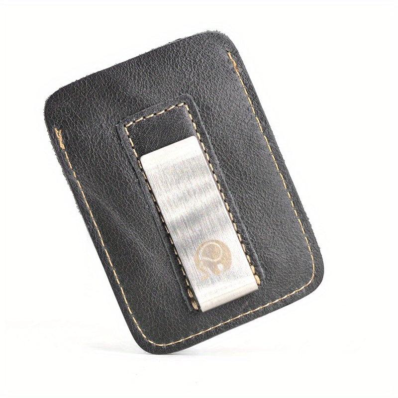 Men's Leather Wallet with Elephant Money Clip