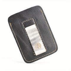 Men's Leather Wallet with Elephant Money Clip