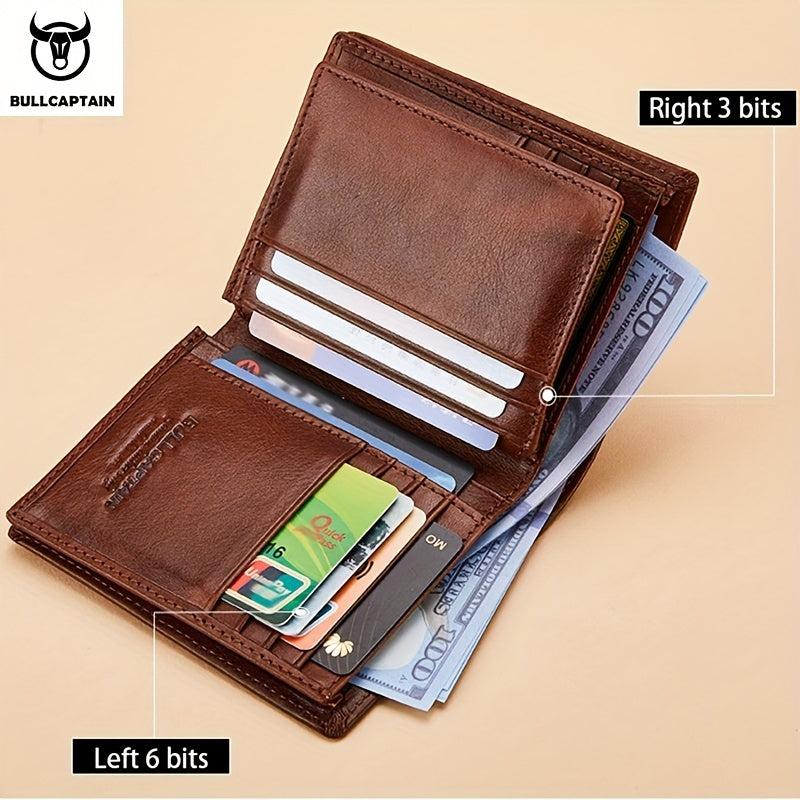Men's Leather Wallet Large Capacity Driver's Card Bag