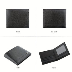 Men's Short Wallet Top Layer Cowhide Business Wallet