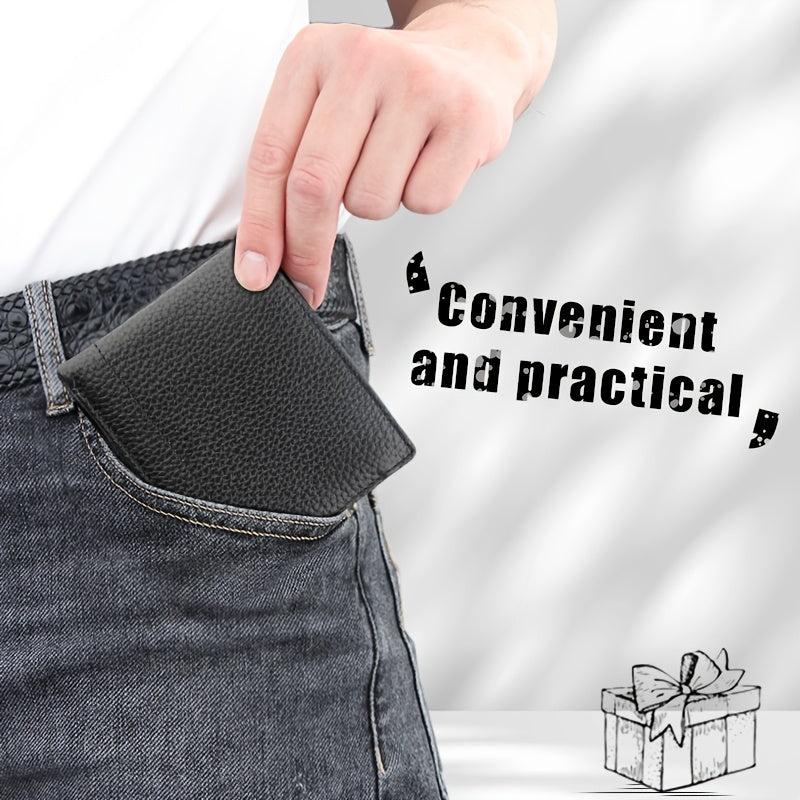 Men's Short Wallet Top Layer Cowhide Business Wallet