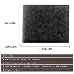 Men's Short Wallet Top Layer Cowhide Business Wallet