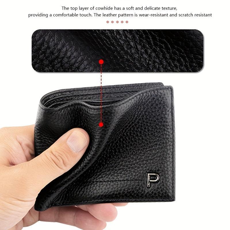 Men's Short Wallet Top Layer Cowhide Business Wallet