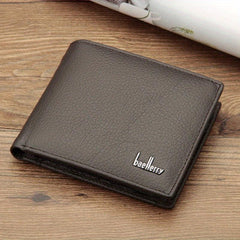 Men's Leather Short Wallet Card Holder Horizontal Wallet Coin Purse