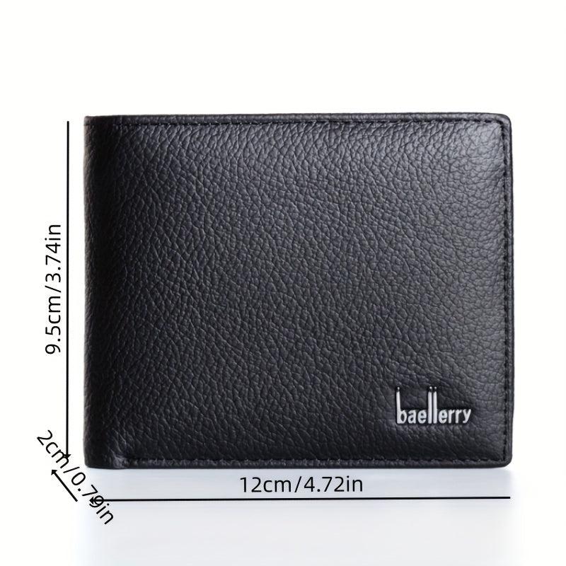 Men's Leather Short Wallet Card Holder Horizontal Wallet Coin Purse