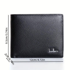 Men's Leather Short Wallet Card Holder Horizontal Wallet Coin Purse