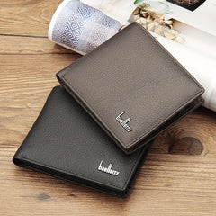 Men's Leather Short Wallet Card Holder Horizontal Wallet Coin Purse