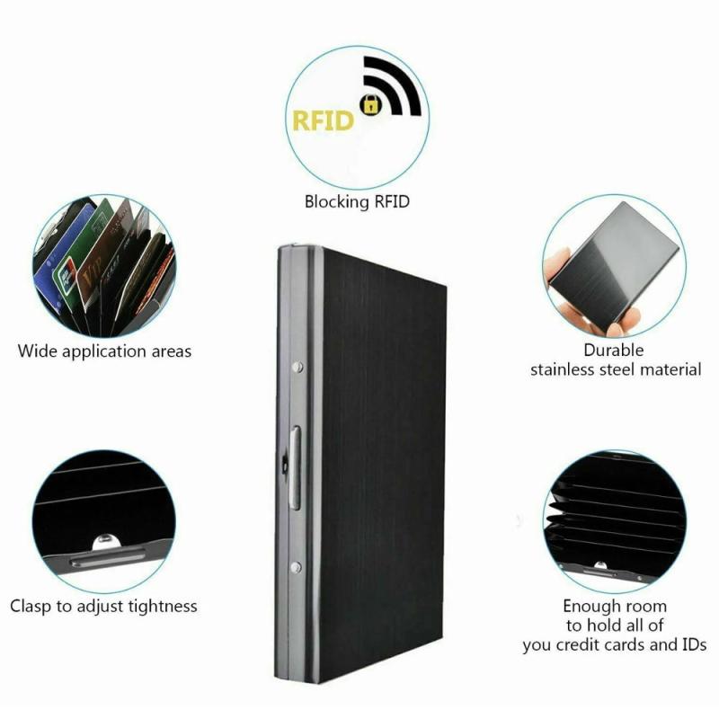 RFID Blocking Aluminum Card Holder Men Slim Wallet Money Bag