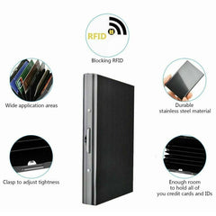 RFID Blocking Aluminum Card Holder Men Slim Wallet Money Bag