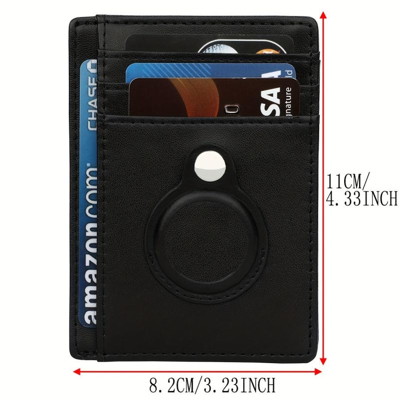 Slim Wallet with AirTag Holder for Front Pocket