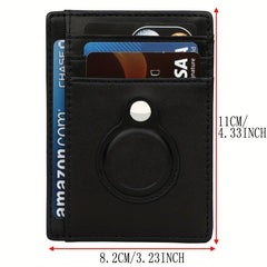 Slim Wallet with AirTag Holder for Front Pocket