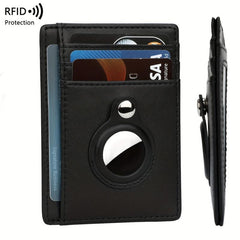 Slim Wallet with AirTag Holder for Front Pocket
