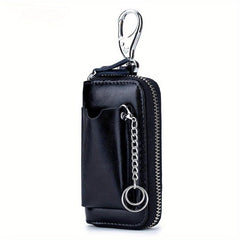 Leather Zipper Key Bag Car Key Holder Household Key Bag
