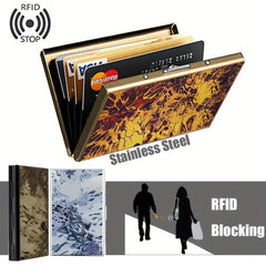 Men's RFID Blocking Tactical Card Holder Business Stainless Steel