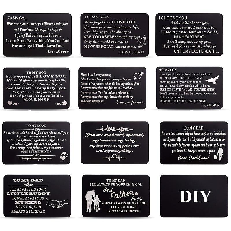 DIY Carved Customizable Wallet Metal Card Blessing Card Christmas Gift