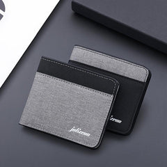 Canvas Men's Wallet Grey Card Holder ID Photo Bank Credit Compact Wallet
