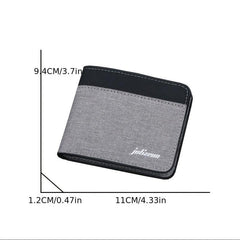 Canvas Men's Wallet Grey Card Holder ID Photo Bank Credit Compact Wallet
