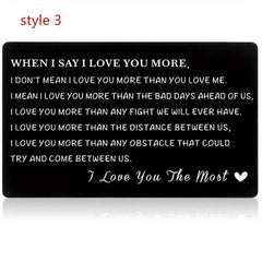 Engraved Aluminum Wallet Insert Card - Never Forget I Love You