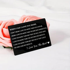 Engraved Aluminum Wallet Insert Card - Never Forget I Love You