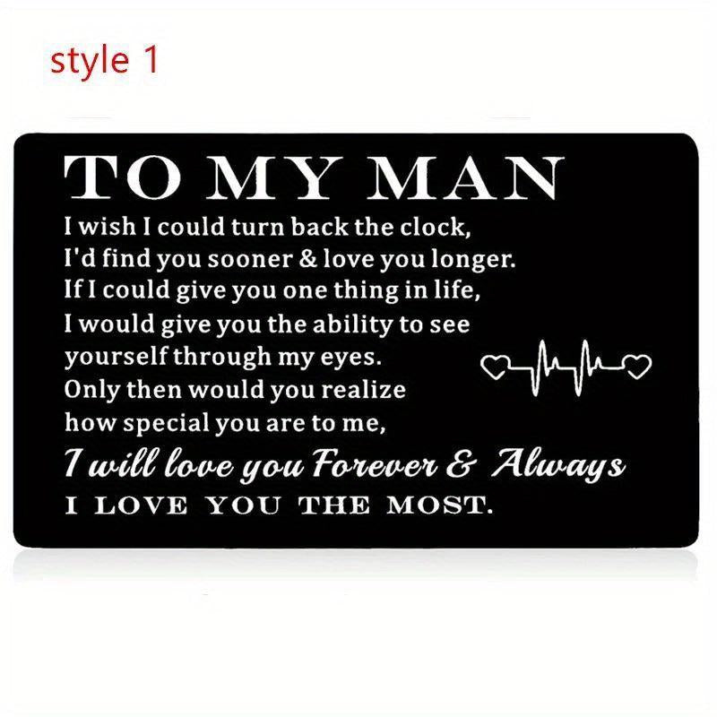 Engraved Aluminum Wallet Insert Card - Never Forget I Love You