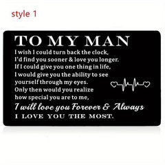 Engraved Aluminum Wallet Insert Card - Never Forget I Love You