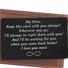 Love Isn't About Finding Someone Engraved Wallet Insert Card