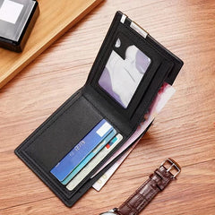 Men's Minimalist Wallet Business Wallet With Card Slots Large Capacity