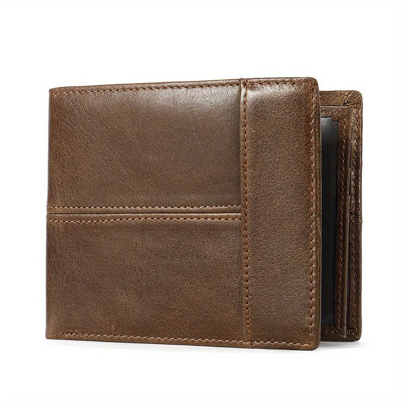 Men's Vintage Leather Wallet Rfid Blocking Bifold
