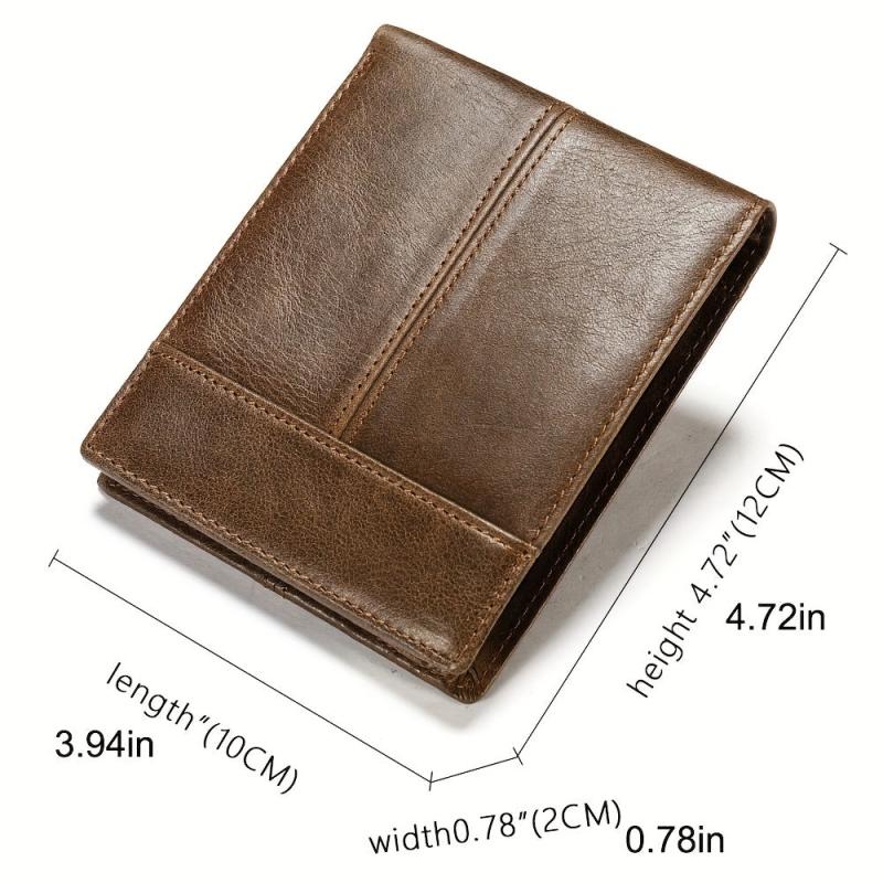 Men's Vintage Leather Wallet Rfid Blocking Bifold