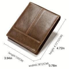 Men's Vintage Leather Wallet Rfid Blocking Bifold