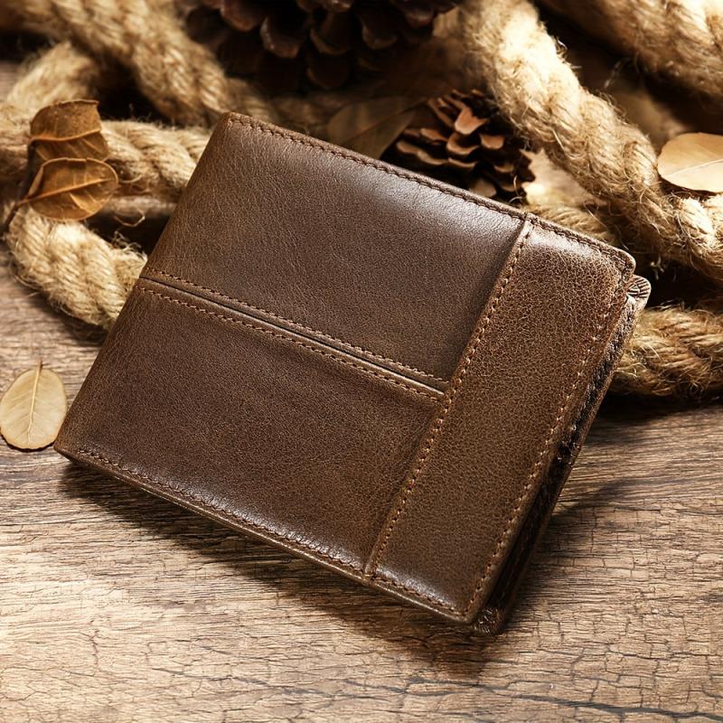 Men's Vintage Leather Wallet Rfid Blocking Bifold