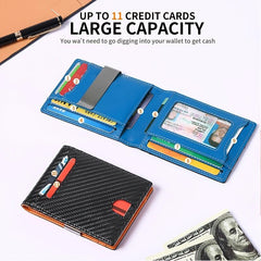 Men's Ultra thin Wallet Casual RFID Dollar Clip Leather Card Wallet