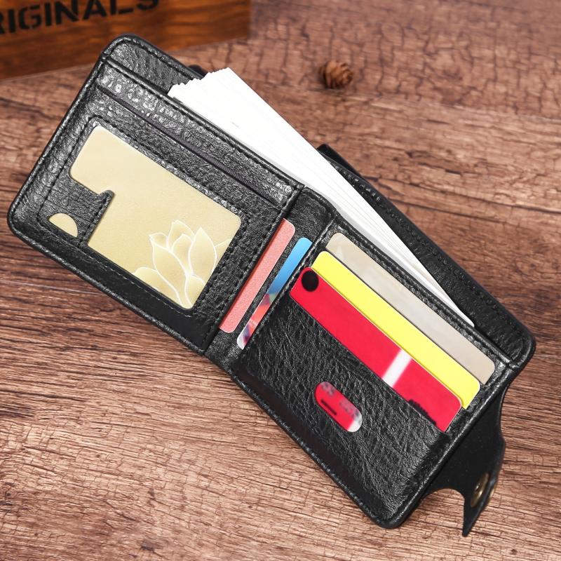 Men's Short PU Leather Wallet Card Holder