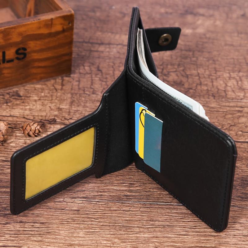 Men's Short PU Leather Wallet Card Holder