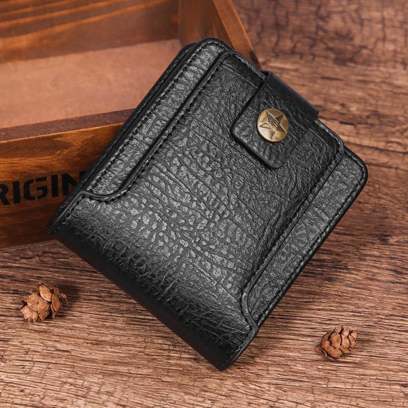 Men's Short PU Leather Wallet Card Holder